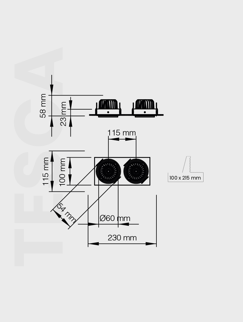 TESCA SERİSİ MD 101-2-60 SIVA ALTI SPOT